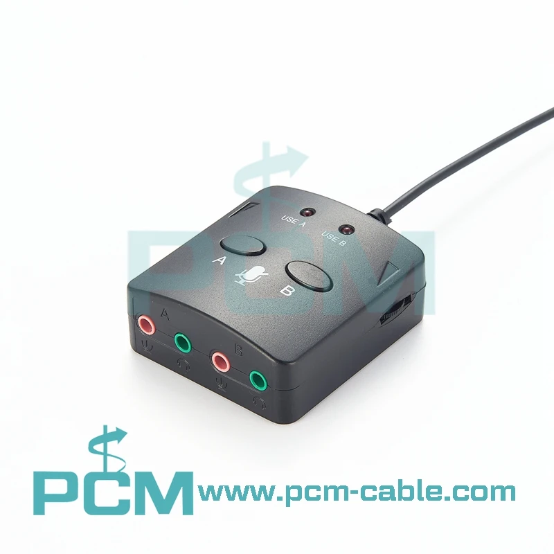 Dual 3.5mm plug computer headset training box (2)
