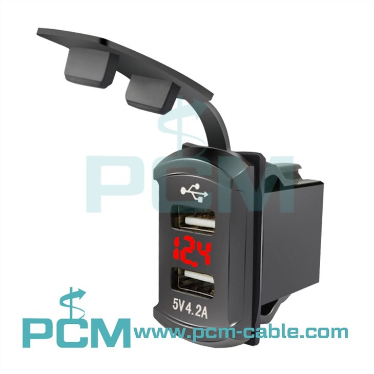 دوہری USB سوئچ ساکٹ وولٹ میٹر