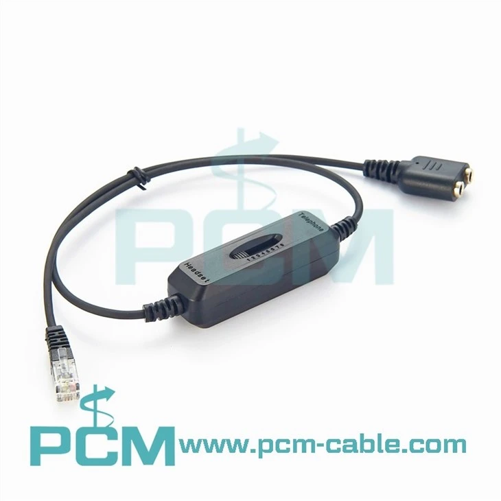 Headset Dual 3.5mm To RJ9 Plug Adapter