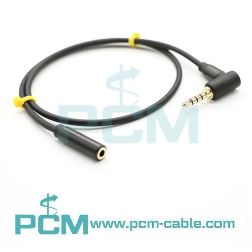 3.5mm دایاں زاویہ TRRS TRS اڈاپٹر کیبل