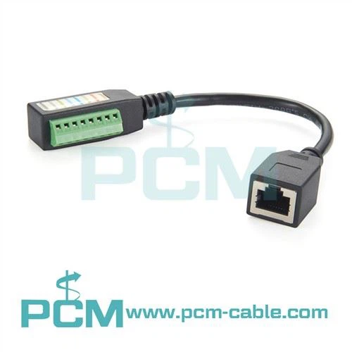 RJ45 فیمیل ساکٹ سے 8-پن ٹرمینل اڈاپٹر کیبل