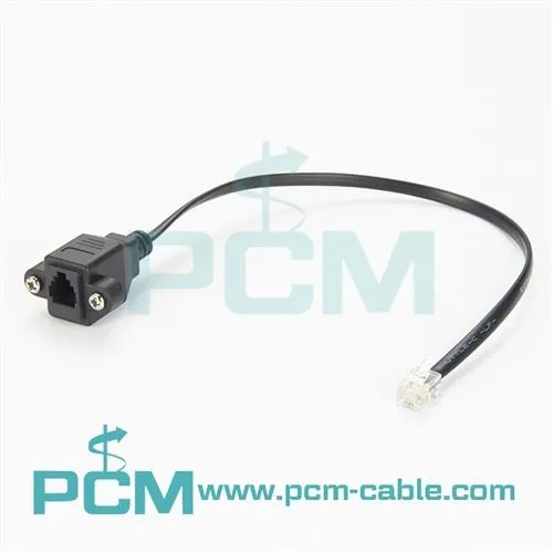 ٹیلی فون کیبل پینل ماؤنٹ RJ9 مرد سے خواتین