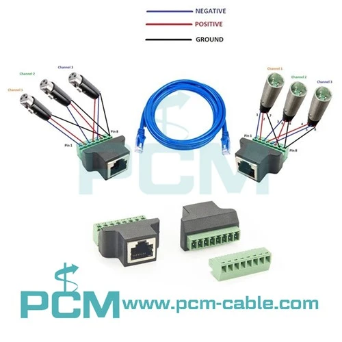 RJ45 سے XLR نیٹ ورک اڈاپٹر شارٹ کنیکٹر کیبل