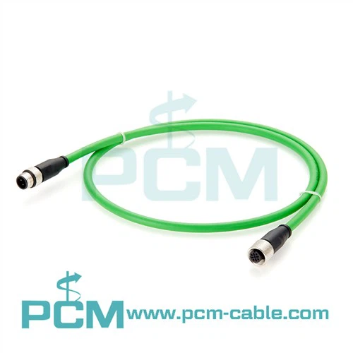 ProfiNet کیبل M12 D-code 4 پن میل ٹو فیمیل کیبل