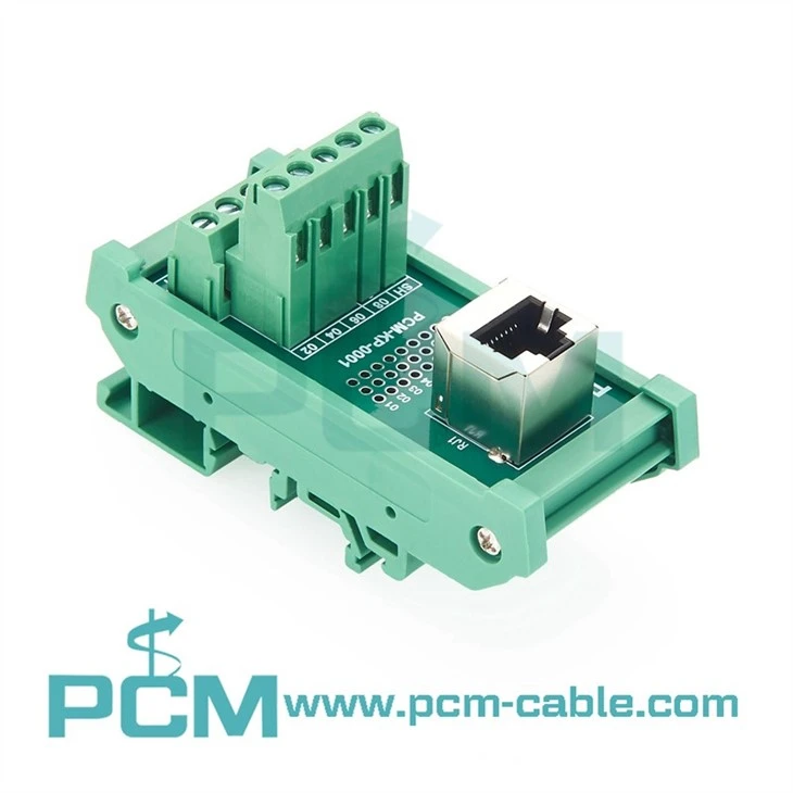 RJ45 Breakout Board Pass-through Adapter DIN