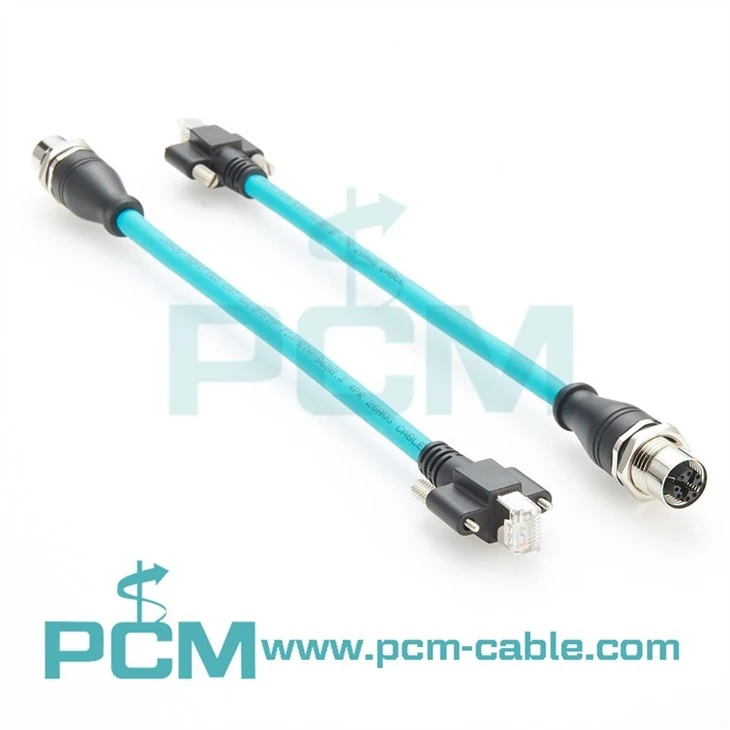 Ethernet Cable for Datalogic Matrix 220 320 Keyence Cognex in-Sight 7000 Gen2 Vision Camera Sensor Reader, M12 8 Pin X-Coding RJ45 CAT6A