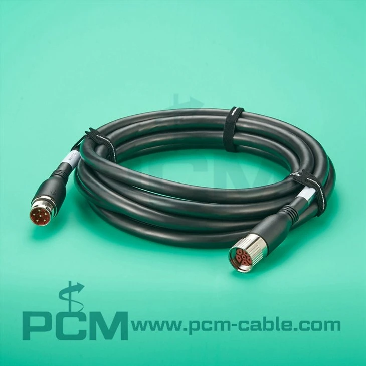 M23 6 Pin Double Ended TPU Cordset Drag Chain & Torsion Resistant Industrial Cable