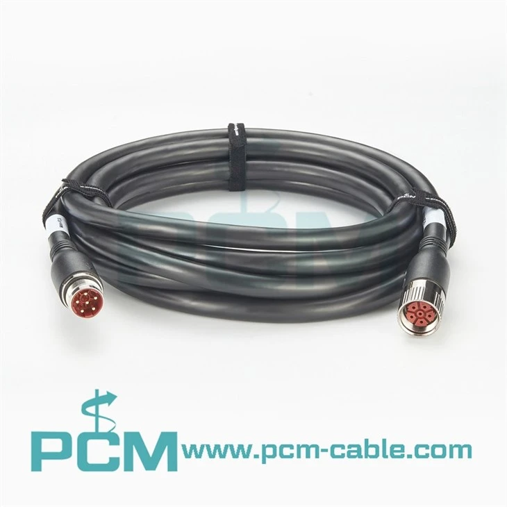 M23 6 Pin Power Cordset Male to Female Molded Extension Cable for Servo Drives
