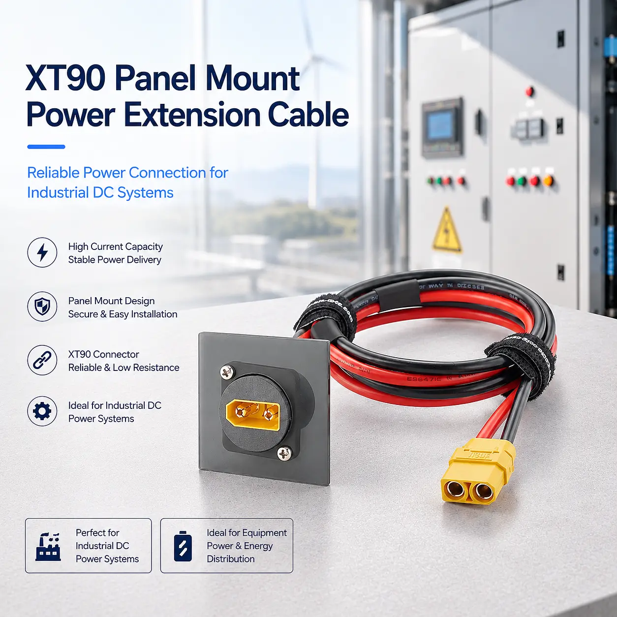XT90 پینل ماؤنٹ پاور ایکسٹینشن کیبل گائیڈ: بیٹریوں، روبوٹکس، سولر، ای وی اور ...