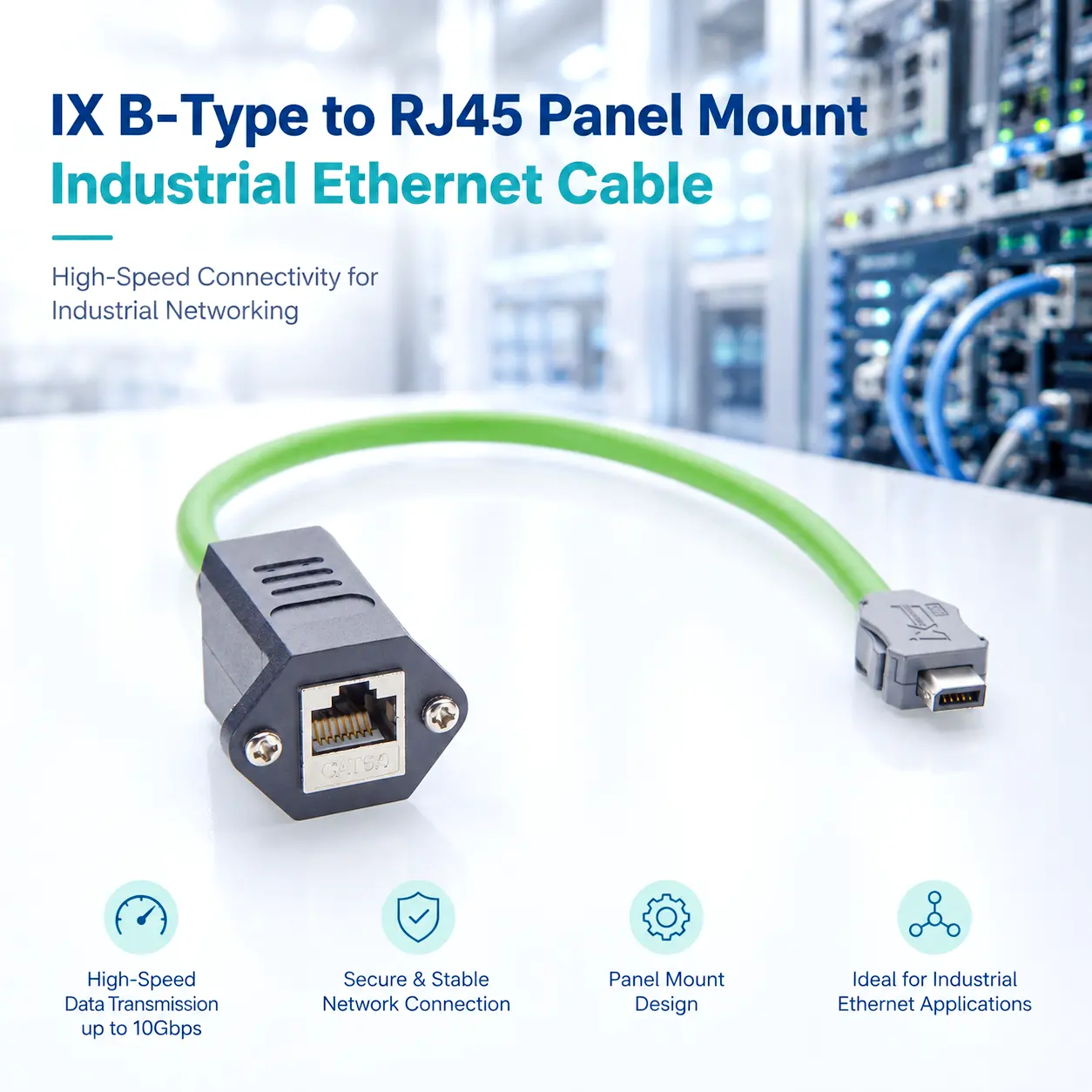 IX B-RJ45 پینل ماؤنٹ انڈسٹریل ایتھرنیٹ کیبل گائیڈ میں ٹائپ کریں: PLC، روبوٹکس...