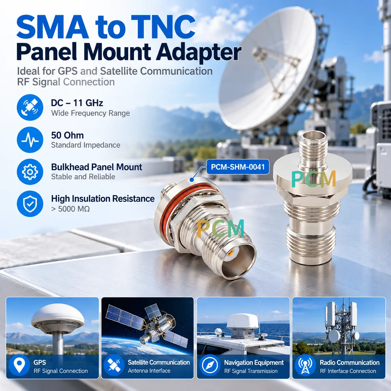 SMA سے TNC پینل ماؤنٹ RF اڈاپٹر