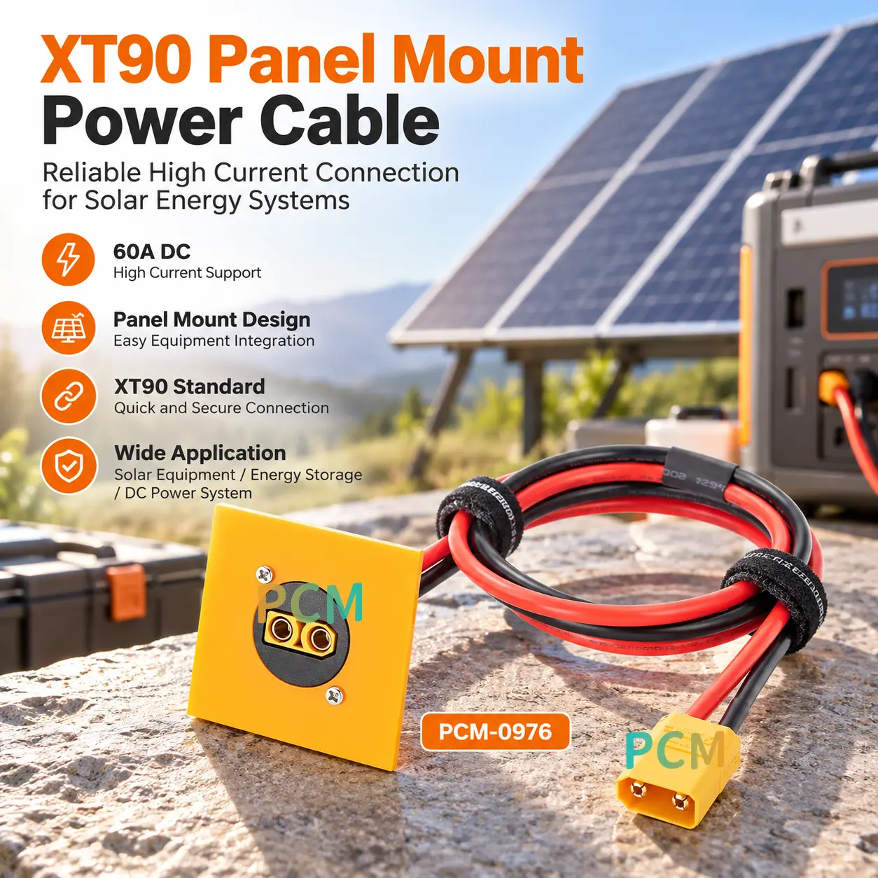 XT90 پینل ماؤنٹ پاور کیبل