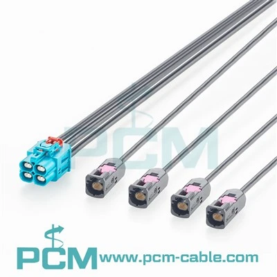 Quad GEMnet آٹوموٹو ایتھرنیٹ بریک آؤٹ کیبل TE1-2386629-4 سے 2368003-1